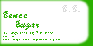 bence bugar business card